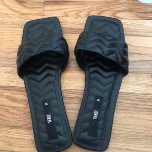 Zara Leather Slides